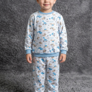 Βαμβακερή Πυτζάμα Ελληνικής Παραγωγής με σχέδιο δεινόσαυρους